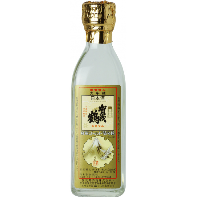 清酒　大吟醸　ゴールド賀茂鶴　角瓶 １８０ｍｌ 商品写真